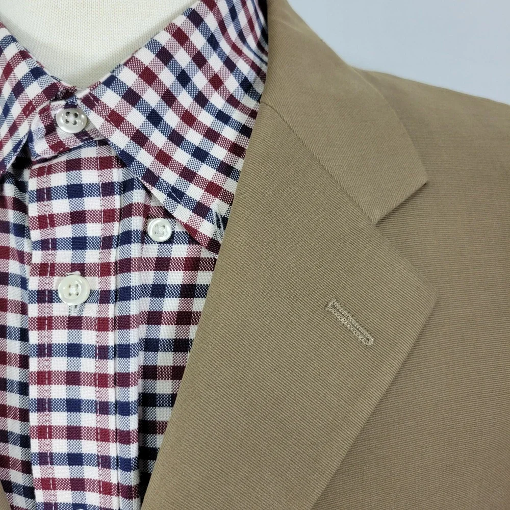 Banana Republic Men's Sport Coat‎ Blazer Three Button Brown Cotton Size 44R